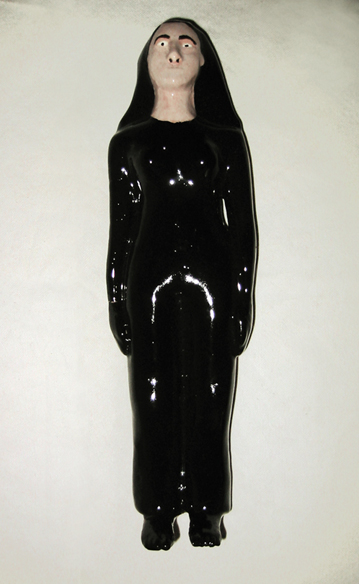 "Dans les phares", sculpture en terre émailée, 40, cm x 5 cm, 2007
