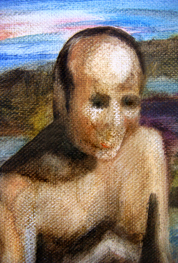 La plage, 105 cm x 76 cm, huile sur toile, 2013, Paris, peinture contemporaine, portrait hocney, davidsalle, ericfischl, fauve