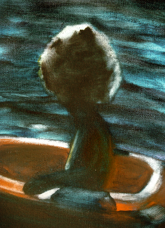 L'horizon perdu, 50 cm x 50 cm, huile sur toile, 2013, Paris, peinture contemporaine, portrait hocney, davidsalle, ericfischl, fauve