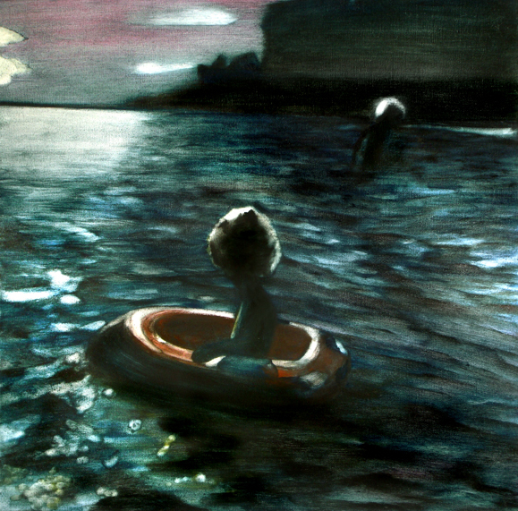 L'horizon perdu, 50 cm x 50 cm, huile sur toile, 2013, Paris, peinture contemporaine, portrait hocney, davidsalle, ericfischl, fauve