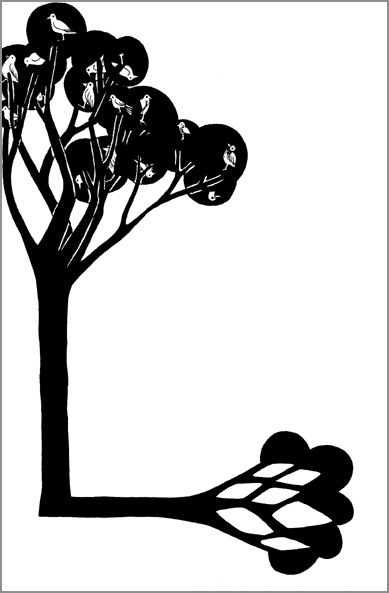 "L'arbre à raison", encre de Chine sur papier, 14 cm x 21 cm, 2009, Paris