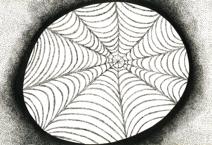 "L'oeil d'araignée", encre de Chine sur papier, 14 cm x 21 cm, 2009, Paris